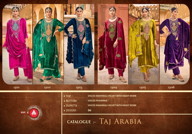 Taj Arabia By Triple Aaa Winter Wear Velvet Designer Salwar Kameez Wholesalers In Delhi